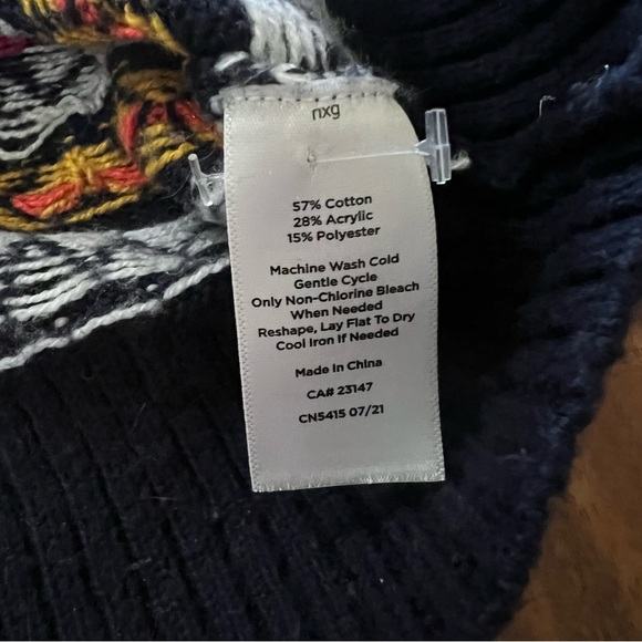 Talbots V-Neck Sweater Cardigan Fair Isle Delight size small - Picture 9 of 10